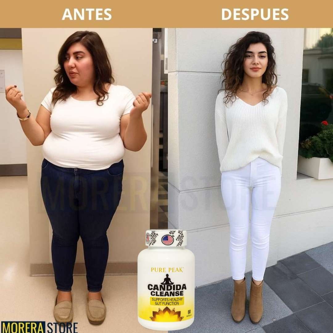 Frasco del suplemento Candida Cleanse en un entorno natural y limpio